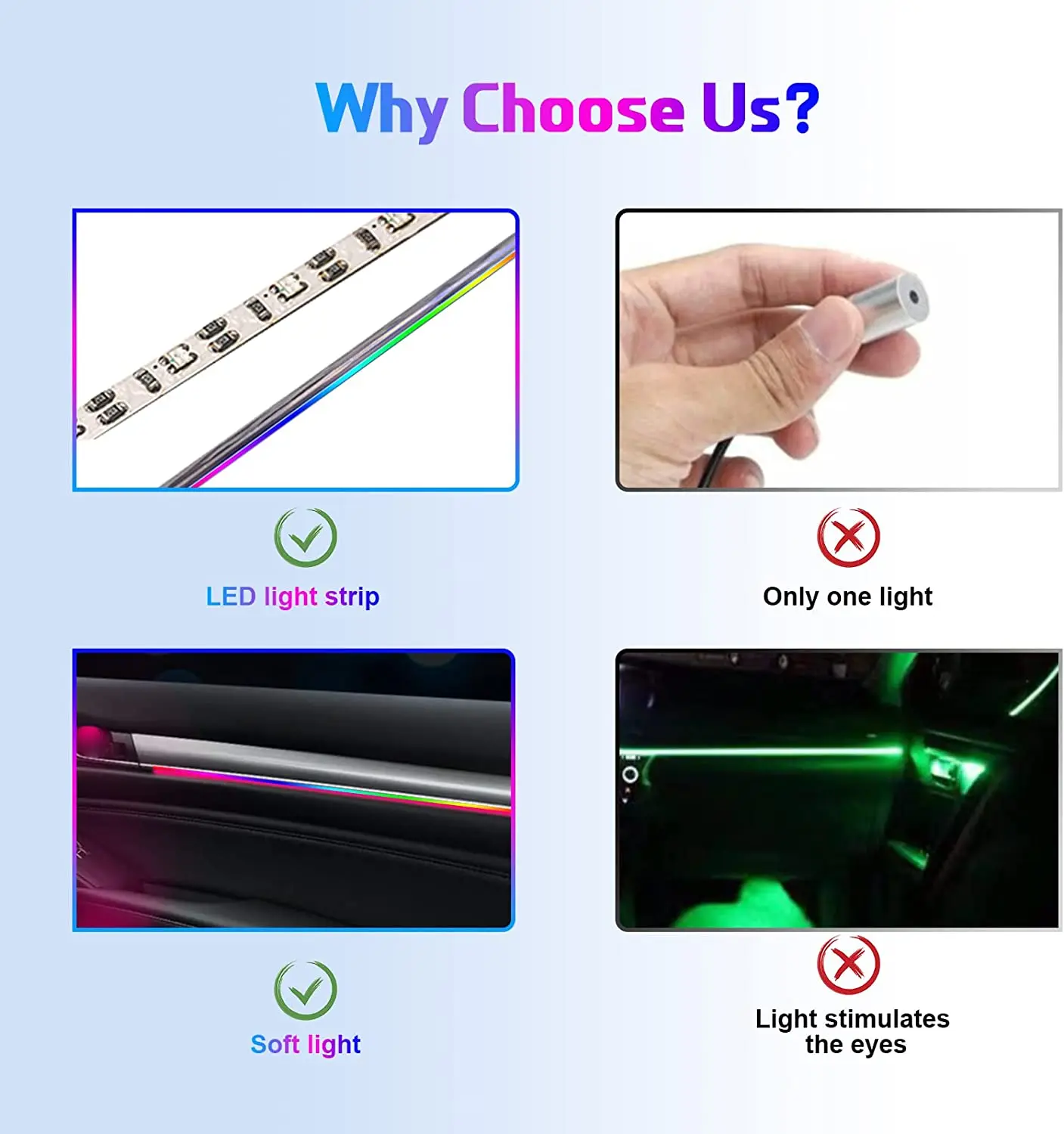 RGB LED Car Interior Ambient Light Accessories Neon Acrylic Guide Strip Backlight Symphony Decorative Atmosphere Lamp