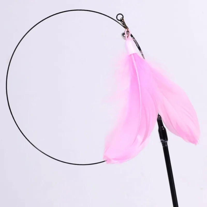 Cat Toy Funny Cat Toys Interactive Feather Toys for Cats Stick Steel Wire Cats Toy with Bell Self-hi Pet Teaser Pet Supplies