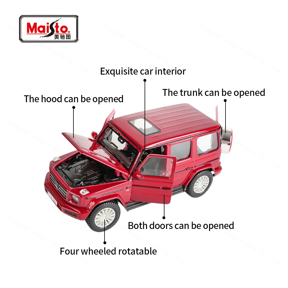 Maisto 1:24 Mercedes-Benz 2019 G-Klasse G500 Rote statische Druckgussfahrzeuge zum Sammeln, Modellauto, Spielzeug