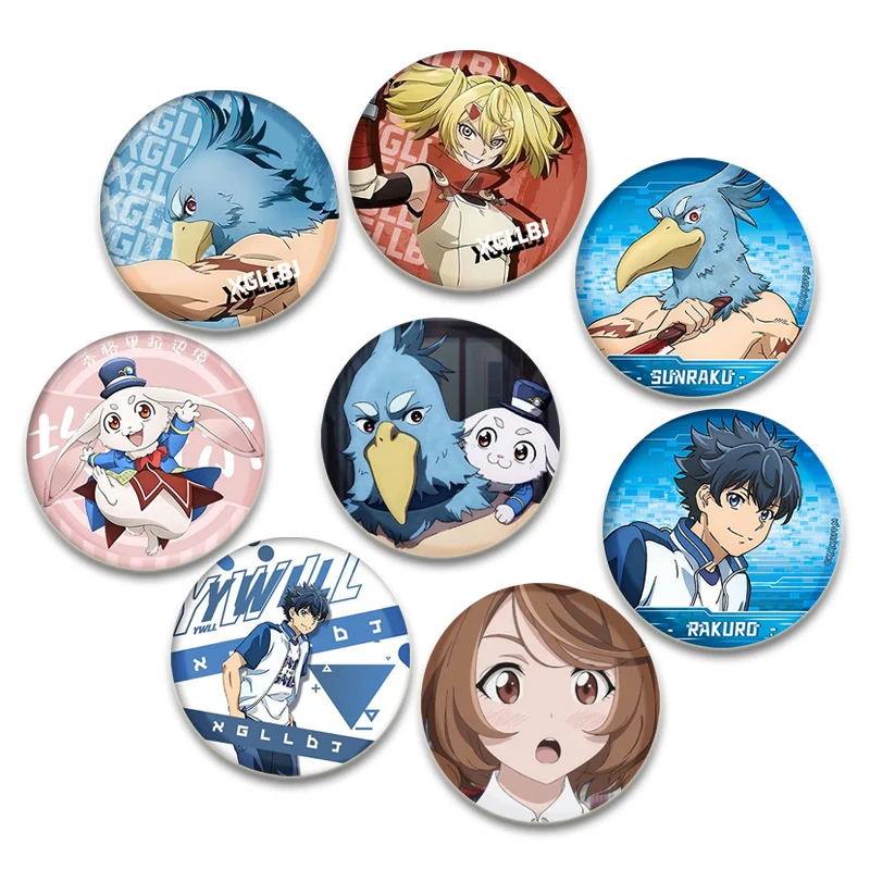 Cartoon Tin Sheet Round Enamel Pins Shangri La Frontier Anime Brooches Daily Stylish Ornament Badge Backpack Accessories Gifts