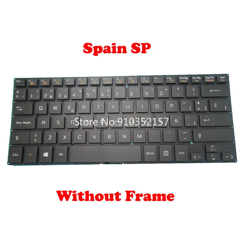 Teclado preto/branco para lg 14u390 14u390-e 14u390-f 14u390-m 14ud390 lg14u39 br brasil espanha coreia kr estados unidos eua sem moldura