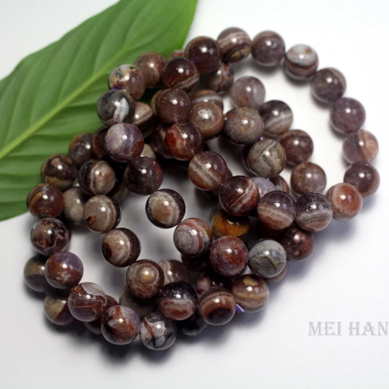 Miehan AAA Natural Genuine Rare Dunhuang Auralite Amethyst Quartz Smooth Round Bracelet Beads  Jewelry Making Arcana birthstone