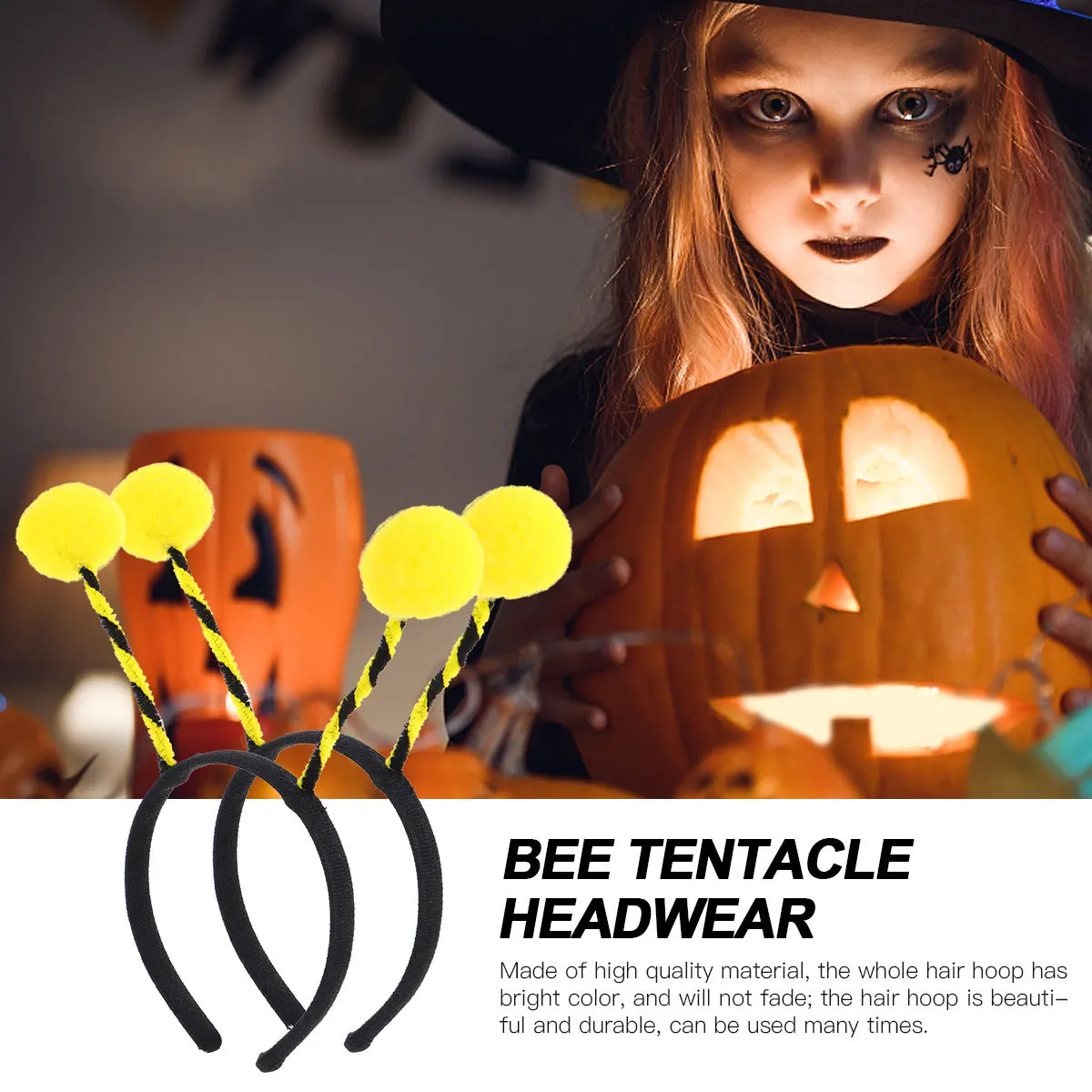 

4pcs Bee Antenna Hair Hoop Bright Shake Spring Support Durable Costume Party Accessory For Kids Adults Cosplay Headwear