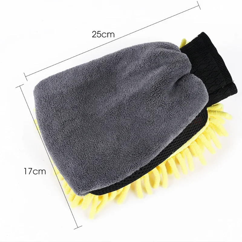 Waterproof Car Wash Microfiber Chenille Glove Thick Cars Cleaning Mitt Wax Detailing Brush Auto Care Double-faced Gloves