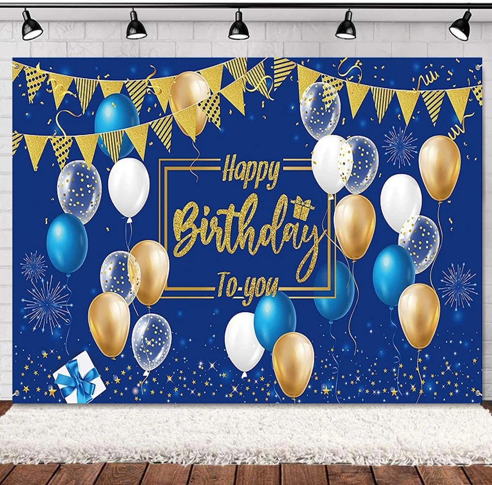 خلفية تصوير فوتوغرافي باللونين الأزرق الداكن والذهبي للرجال والنساء وحفلات استقبال المولود الجديد وملصق خلفية لتزيين حفلات أعياد الميلاد السعيدة
