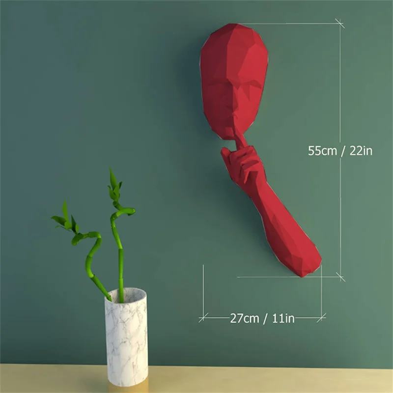 3D Paper Model Of The Silent Person For Library Cafe Wall Decoration Keep Quiet In Public Places PaperCraft Hand Made Art Toys