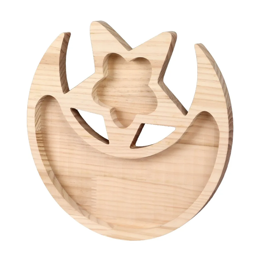 Moon Shaped Wooden Crystal Tray Star Shape Wood Wooden Crystal Holder Tray Minimal Lightweight Crystal Holder Display Dish