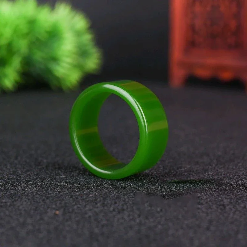 

Jade Rings for Women Fashion Real Accessories Chinese Amulet Ring Green Natural Charm Jewelry Amulets Gemstone Gifts Talismans