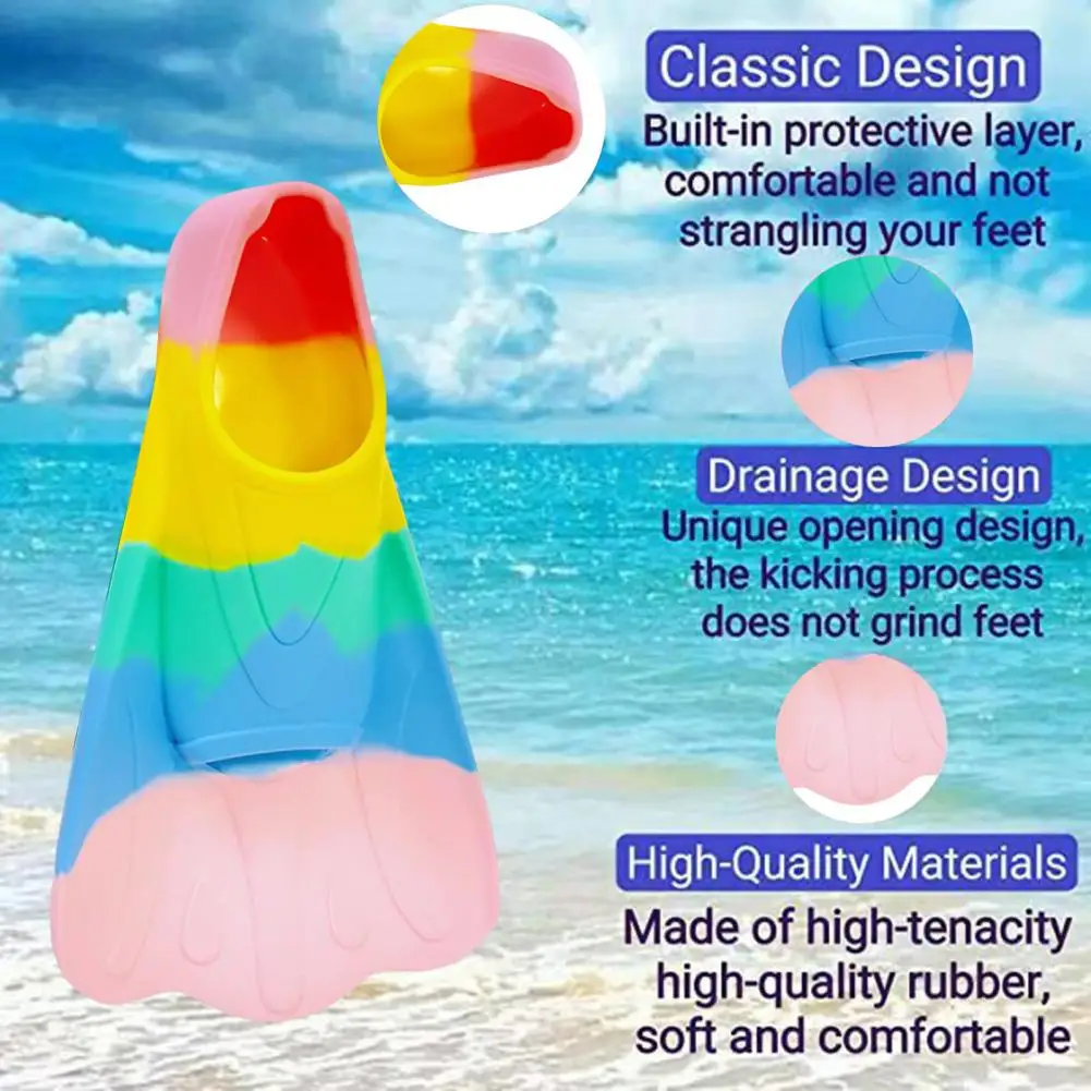 Swim Fins Children Flippers Silicone Diving Training Feet Reverse Bounce Swimming Diving Footboard Swimming Training Flippers