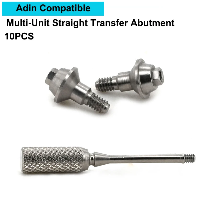 Adin Compatible Multi-Unit Straight Transfer Abutment 10PCsProsthetic Component for Lab Restoration Parts