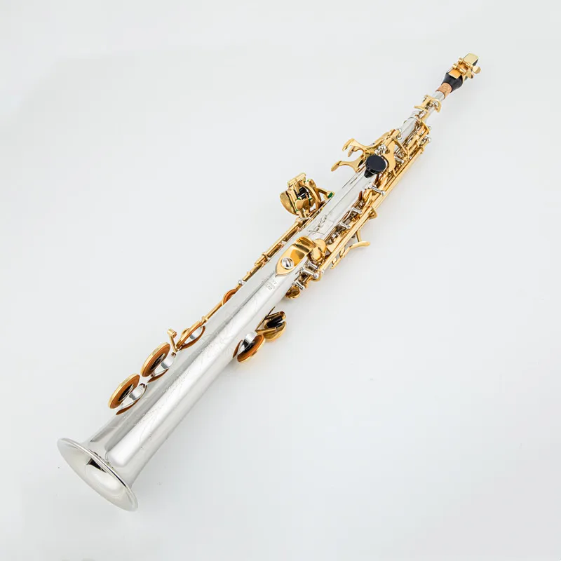 Japan Soprano Saxophone WO37 Silvering Gold Key With Case Sax Soprano Mouthpiece Ligature Reeds Neck