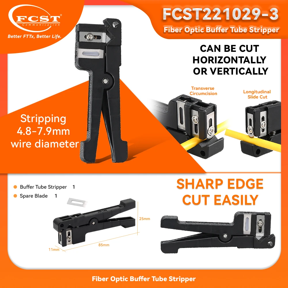 FCST 45-162 45-163 45-165Fiber Optic Stripper Coaxial Cable Stripper Optical Cable Slitter Wire Stripper Tool Beam Tube Stripper