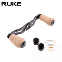RUKE  Fishing Reel Handle Carbon Fiber With Cork Knob For D/S/A TypeBaitcasting Hole Size 7*4/8*5mm Length 105mm DIY