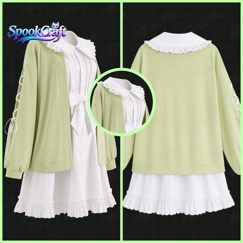 Tan Luning Cosplay Costume Paper Bride 9 Tan Luning Costume Light Green Sweater Dress Anime Women Outfit For Halloween Comic Con