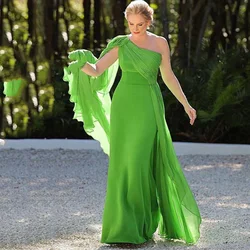 Romantic One Shoulder Mother of the Bride Dresses A-line Backless Sleeveless  Dress Tulle Solid Color Платье матери