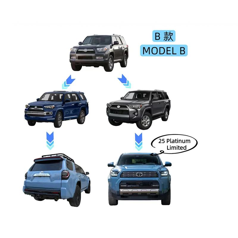 

Bodykit for 4runner 2010-2024 Upgrade to 2026 Style 4x4 Offroad with OEM High Quality Bumper LED Headlights Aluminum Bonnet