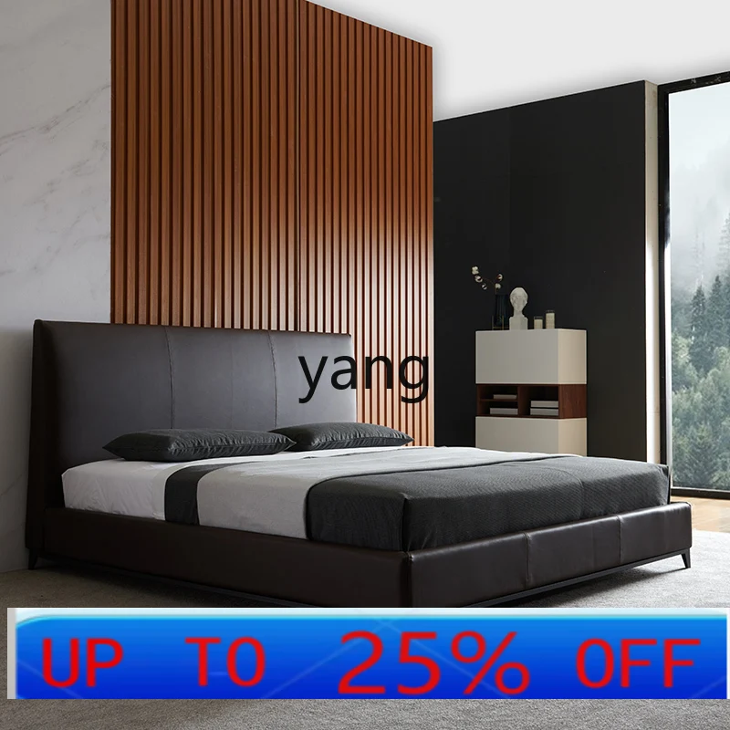 Lmm minimalist master bedroom bed simple modern small apartment light luxury double bed wedding bed