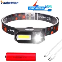 6500LM Super Bright XPE+COB Headlamp 6 Modes Rechargeable Headlight Waterproof Head Lamp by 18650 Battery for Camping Hiking