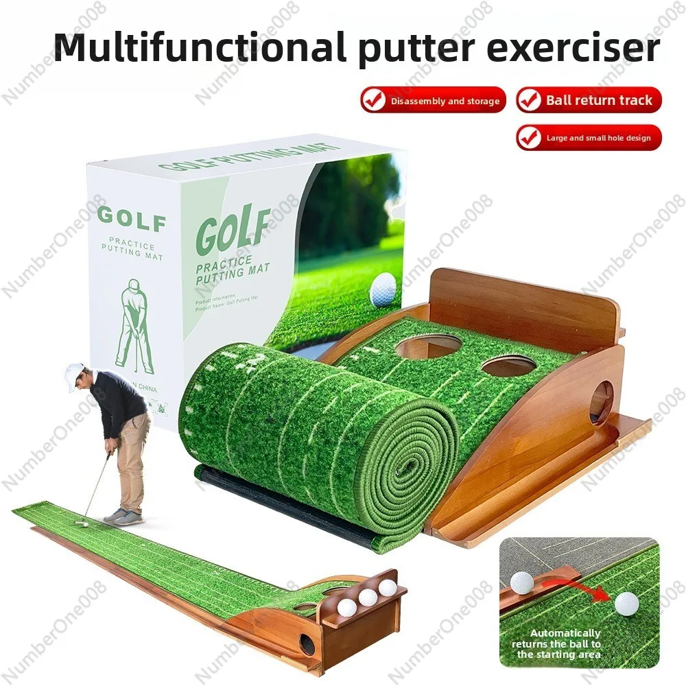 

Регулируемый тренажер для гольфа с автоматическим возвратом, тренировочным пособием винтового типа и мини-ковриком, набор для тренировок в помещении