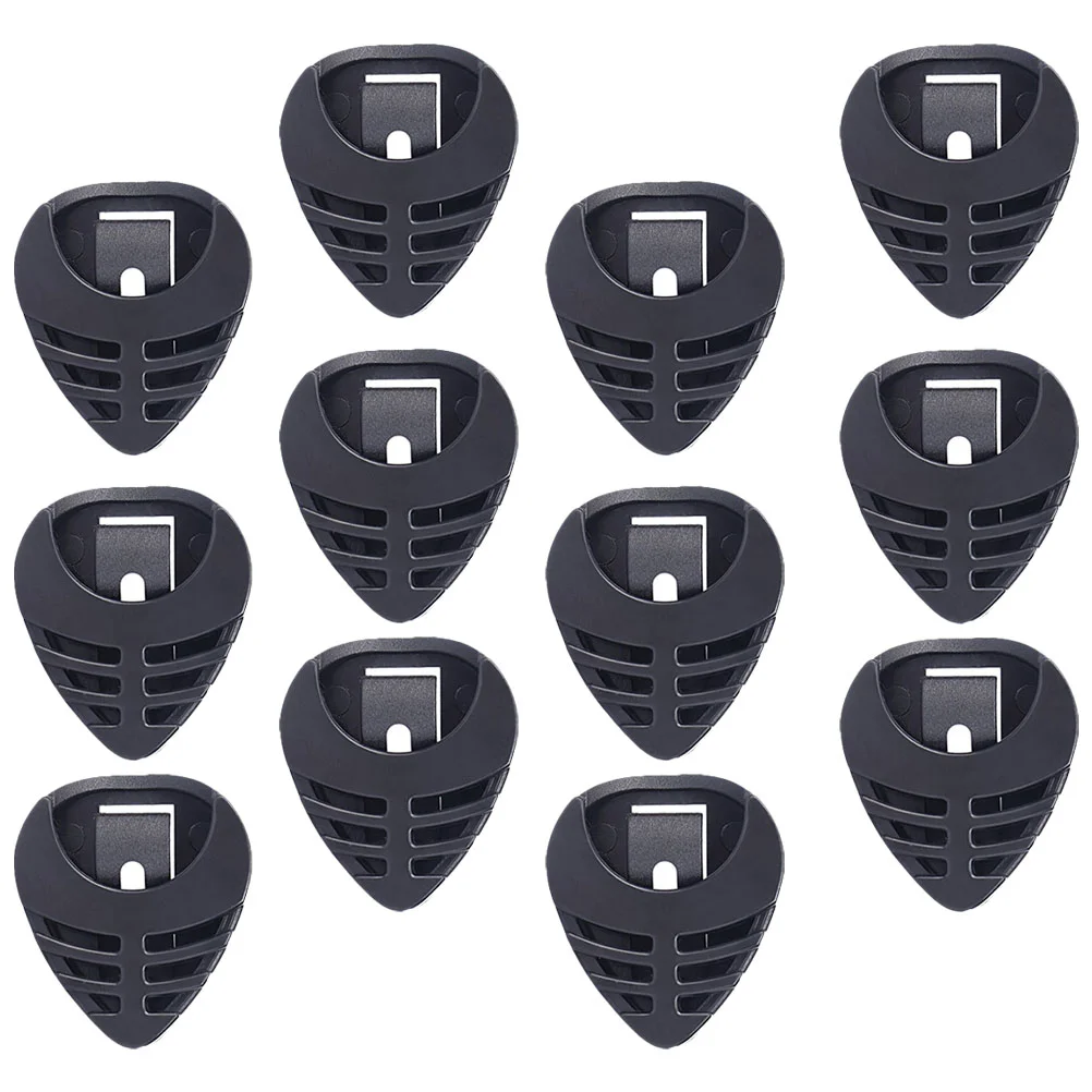 

50 Pcs Guitar Pick Case Sticky Bass Boxes Portable Storage Hollow Plectrum Self-adhesive