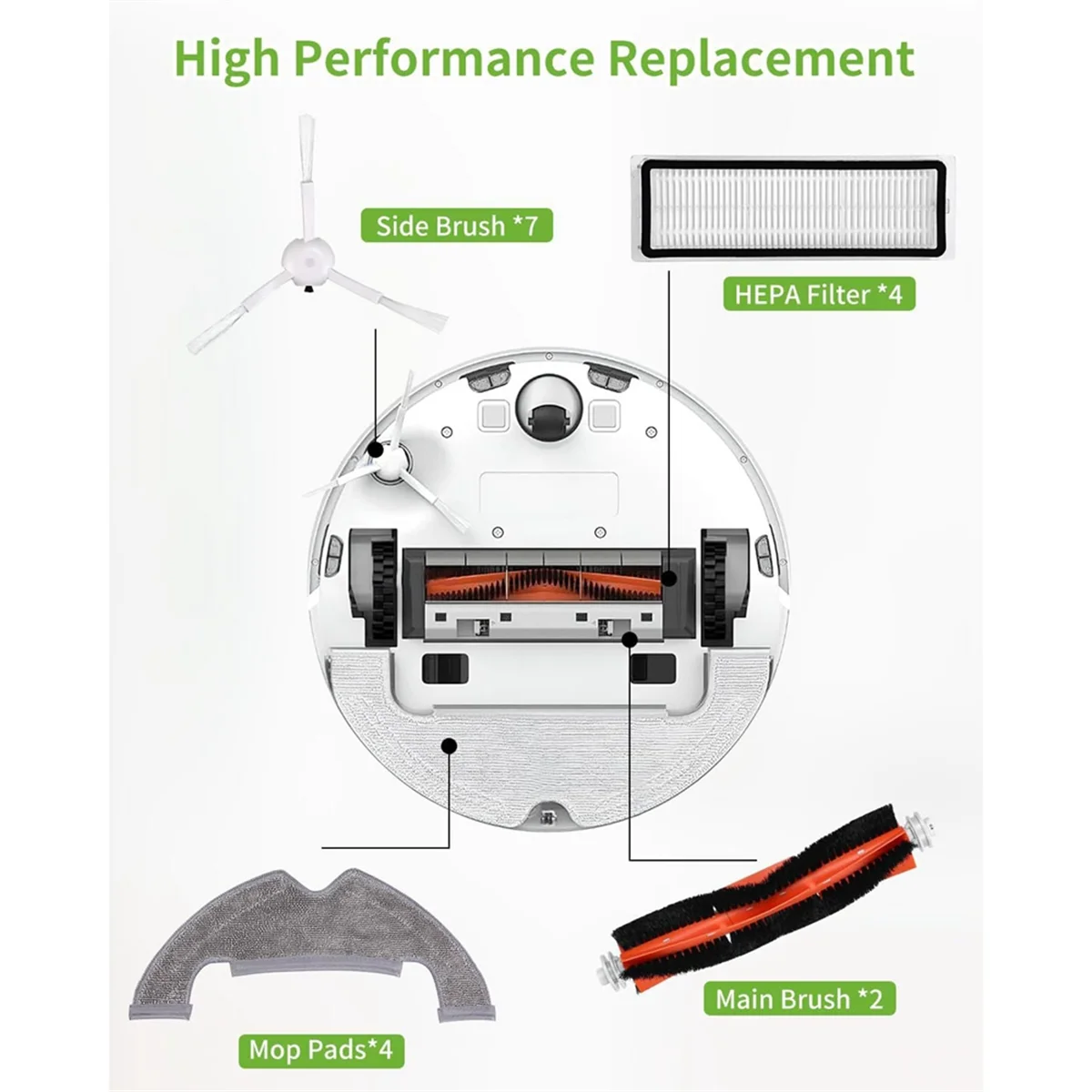 For D10 Plus/D10S Plus/L10 Plus/Z10 Pro Robot Vacuum Cleaner Spare Parts Main Side Brush Filter Mop Rag Cloth