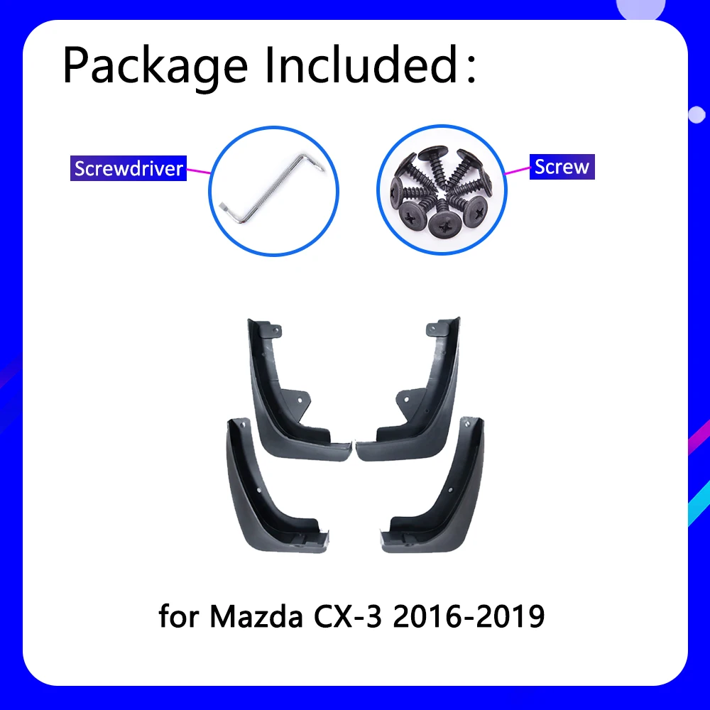 Mudguards fit for Mazda CX-3 2016 2017 2018 2019 CX3 CX 3 Car Accessories Mudflap Fender Auto Replacement Parts