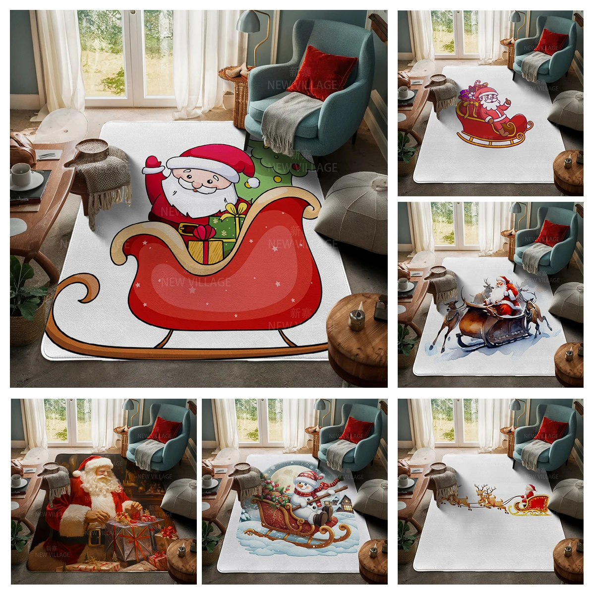 

House entrance carpet Home door mat Living Room Bath Foot bathroom non-slip water absorption rugs bath Merry Christmas winter