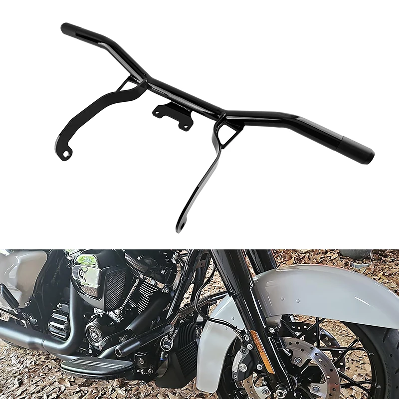 

Motorcycle Black Front Highway Engine Guard Crash Bar Steel Falling Protection For Harley Road Glides Street Glides 2014-2023