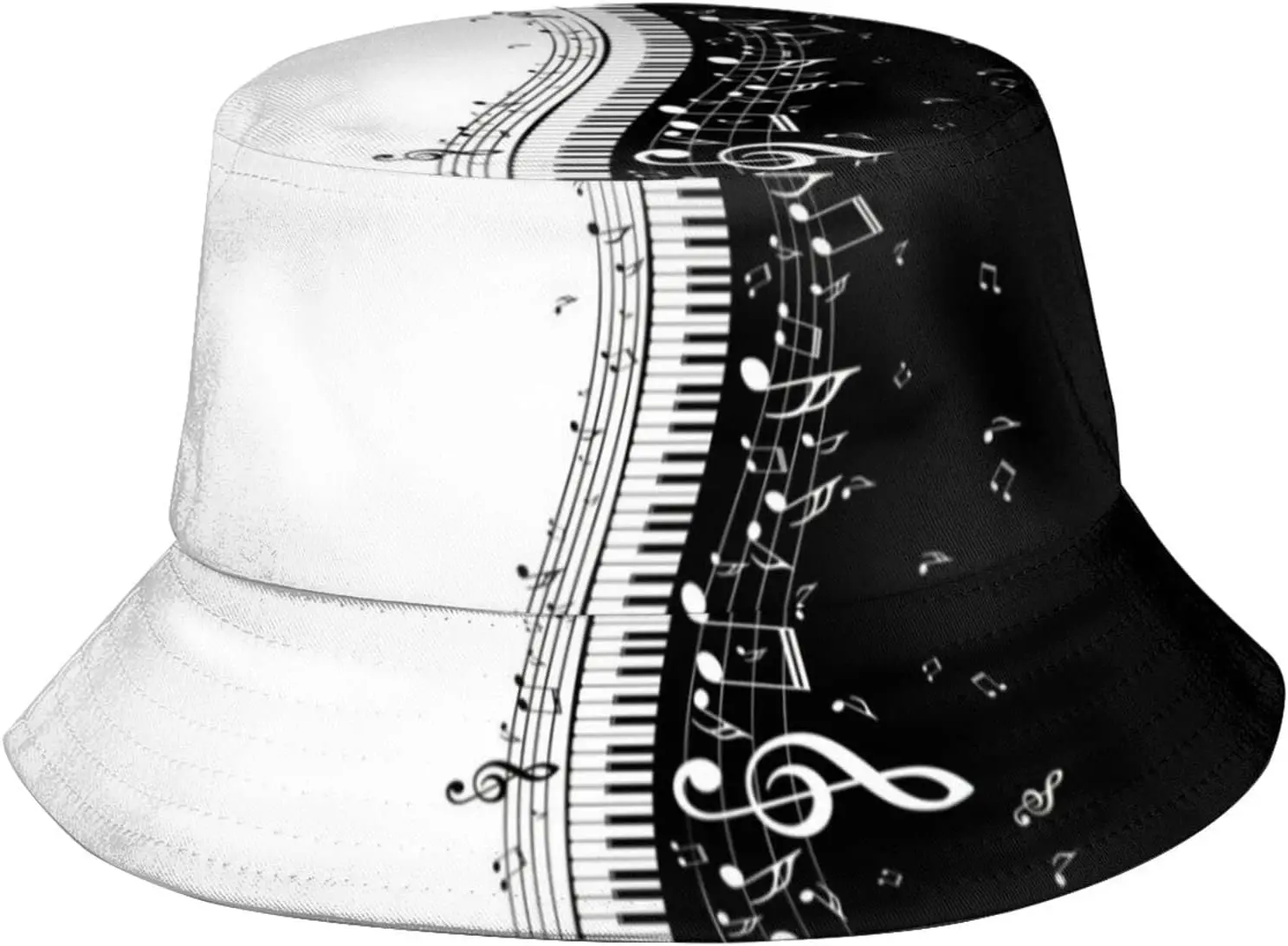 

Music Musical Notes Hat Bucket Hats Packable Travel Beach Sun Hat Wide Brim Fisherman Caps for Women Girls Men Boys