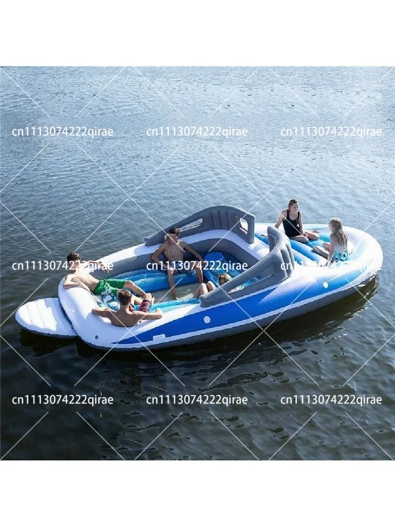 Thick Inflatable Floating Yacht Multi-person Water Float Sofa Bed Large Drift Raft Air Mattress for Lake Pool Sea Water Party
