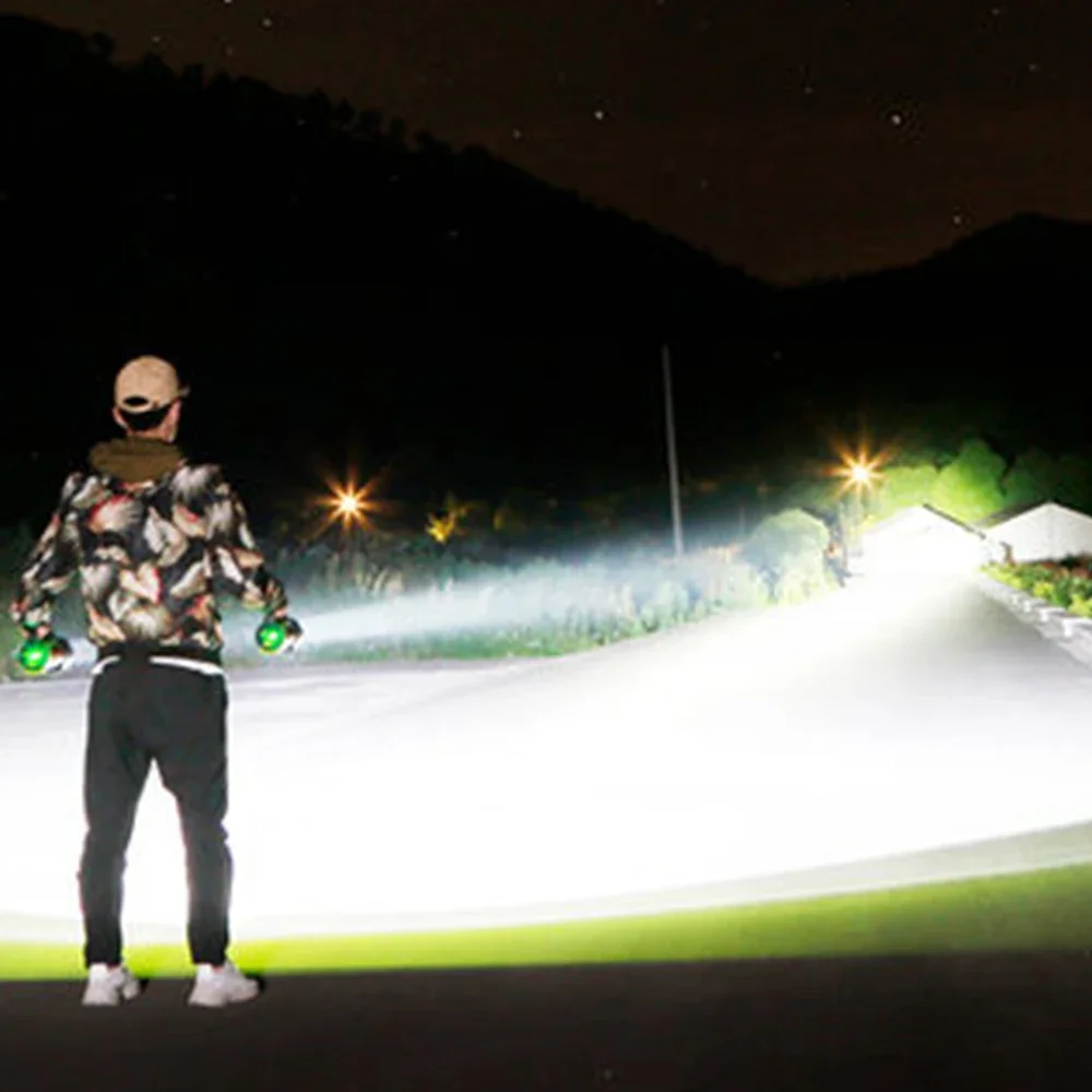 LED Flashlight Powerful Searchlight USB Rechargeable Work Light Waterproof Camping Lantern Torch Spotlight Power Bank