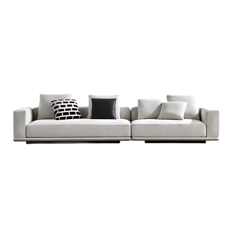

Fabric sofa large flat living room, Italian minimalist cotton and linen sofa