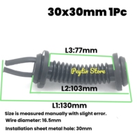 1Pc 30x30mm Special Straight Tube Silicone Sleeve For Automobile Wire Harness Power Cord Waterproof Black Sealed Door Tube