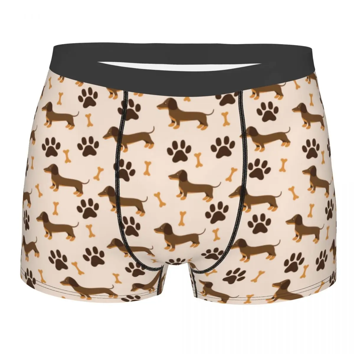 Custom Fashion Dachshund Sausage Dog Boxers Shorts Panties Male Underpants Stretch Animal Puppy Lovers Briefs Underwear