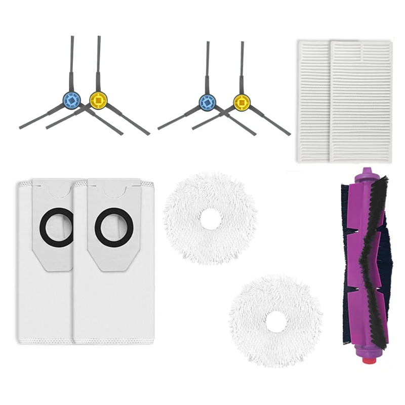 

N85R-For Midea V12 V10 W11 Vacuum Cleaner Accessories Main Side Brush Hepa Filter Mop Rag Dust Bag Consumables