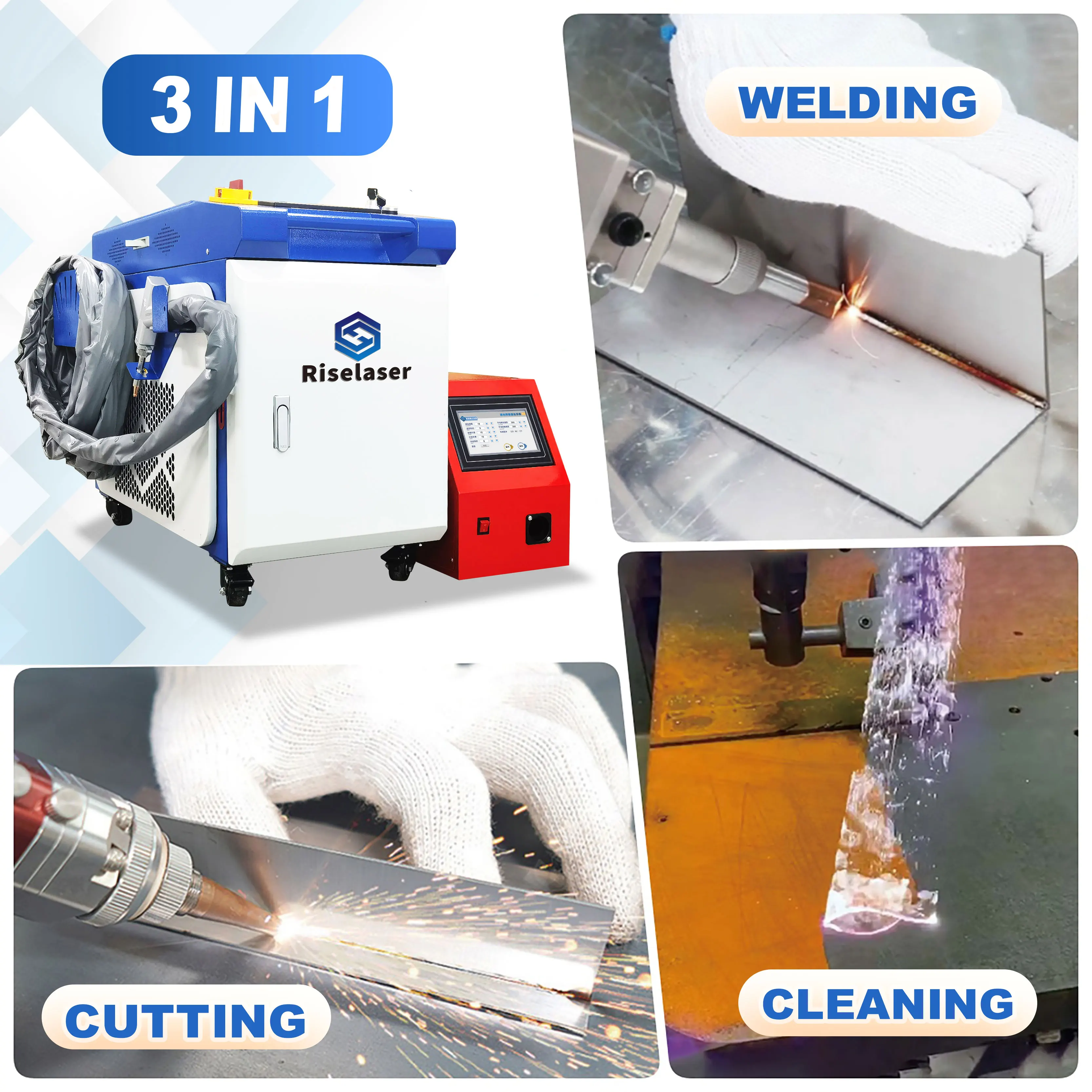 2025 Premium Products Handheld 1500W 4-in-1 Fiber Laser Lassen Snijden Reinigingsmachine voor Metaal Staal