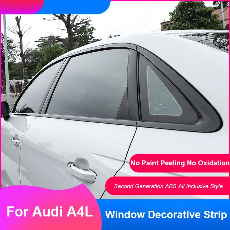 

For Audi A4 B9 2017-2025 Sedan Black ABS Car Window Molding Cover Glass Trim Strip Sticker Car Decoration Exterior Accessories