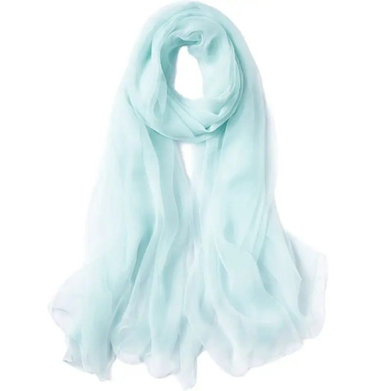 2022 Summer Cooling Silk Scarf Shawl Beach Towel Long Women\'s Chiffon Scarf Ultra-Thin Ice Silk Scarf Sunscreen Pareo Kerchief