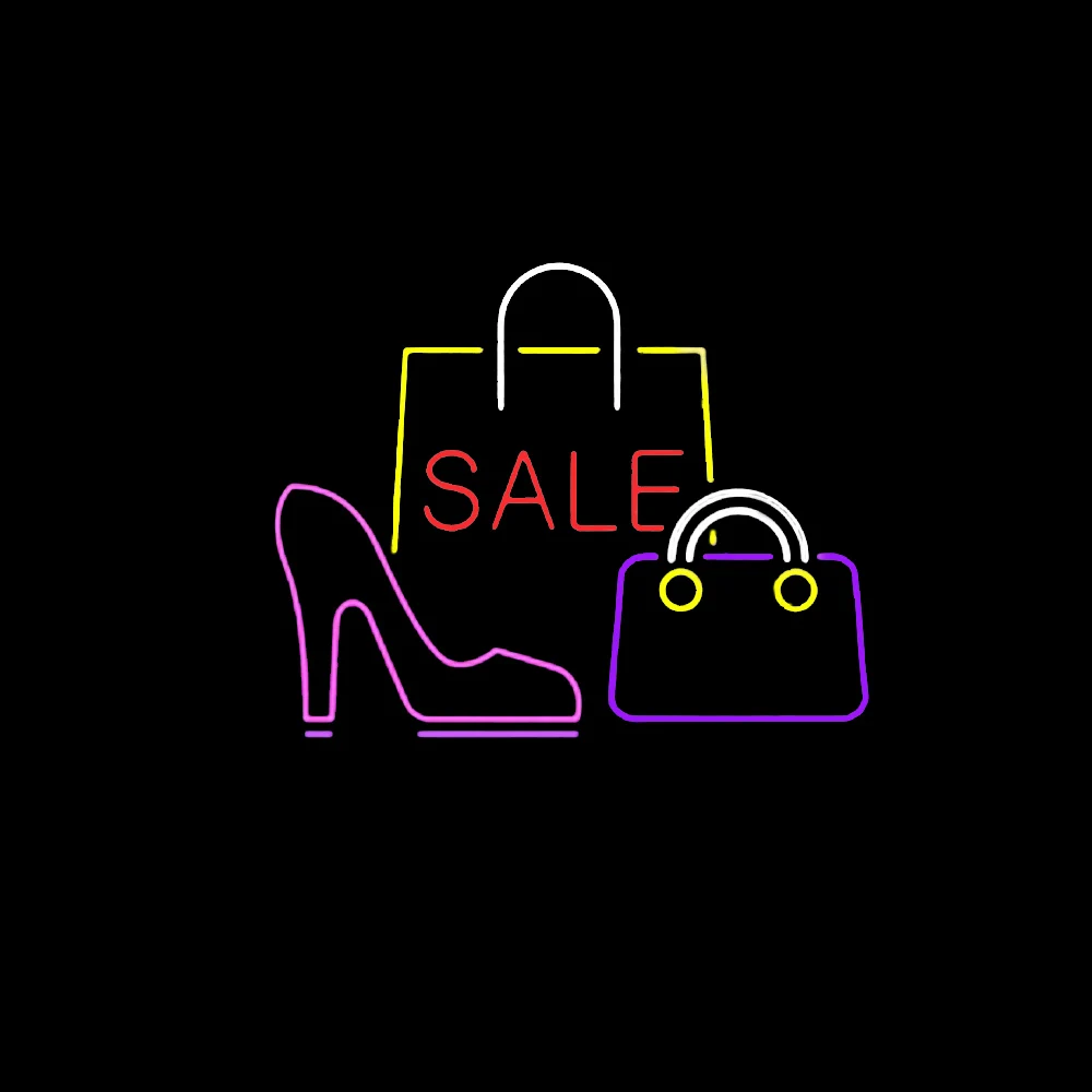 Handbags High-heeled Shoes Sale Lamp Custom Handmade Real Glass Tube Store Shop Advertise Decor Display Neon Light Sign 19