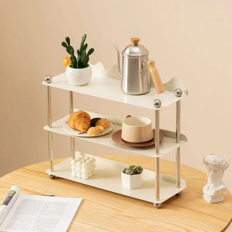 

Nordic storage rack Three-layer cup rack Coffee machine Kitchen desktop vintage vintage storage rack