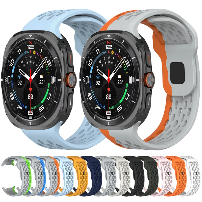 Sports Silicone Strap For Samsung Galaxy Watch Ultra Band Breathable Bracelet For Galaxy Watch Ultra 47mm Watchband Accessories