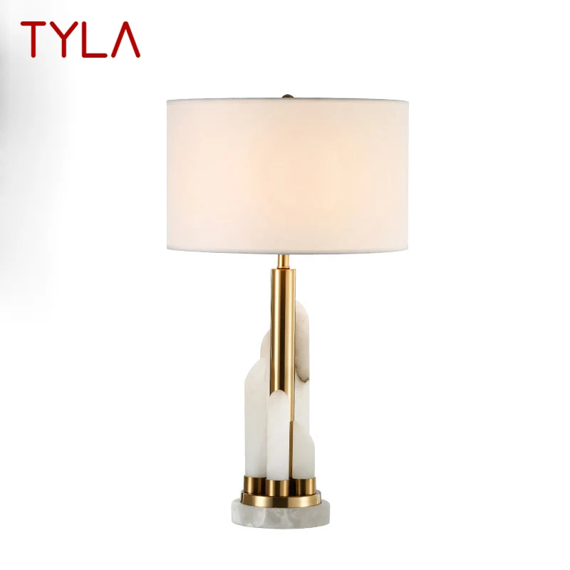 TYLA Contemporary Bedside Table Light Luxury Marble Design Desk Lamp Home LED Decorative For Foyer Living Room Office Bedroom