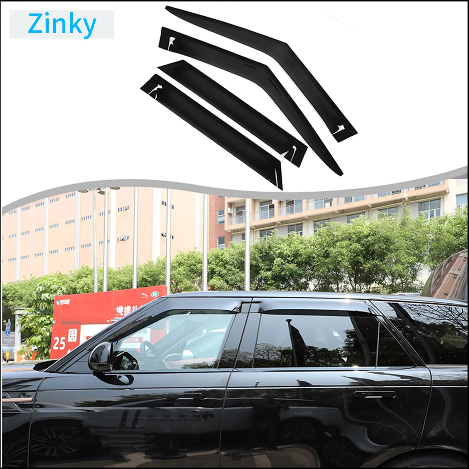 

Zinky Car Door Window Visor Vent Shades Sun Rain Guard for Land Rover Range Rover Sport L461 2023+ ABS Exterior Accessories 4Pcs