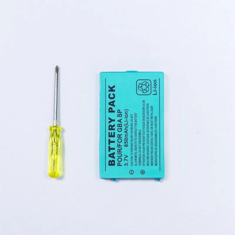 Rechargeable Lithium-ion Battery for GBA SP 3.7V 850mAh Replacement Battery for Nintendo Gameboy Advance with Screwdriver