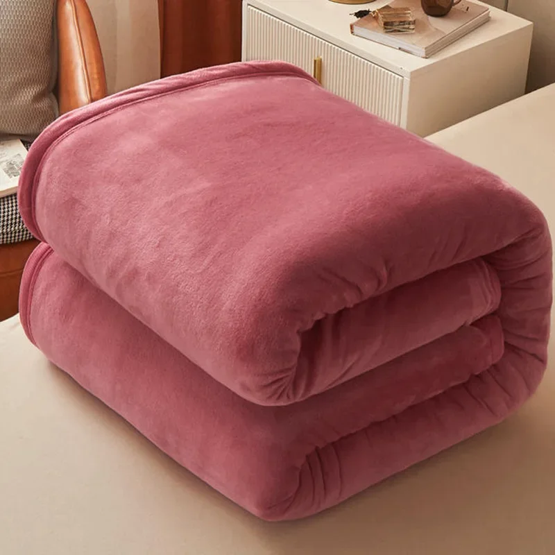 Milk Velvet Multifunctional Thermal Insulation Thick Blanket Winter King Size Office Lunch Break Living Room Decoration