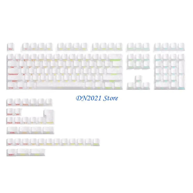 F3KE OEM Profile Carbon Fiber Texture Keycap Set for Mechanical Keyboards, Side Print and Shine-Through Text, 140-Key Layout