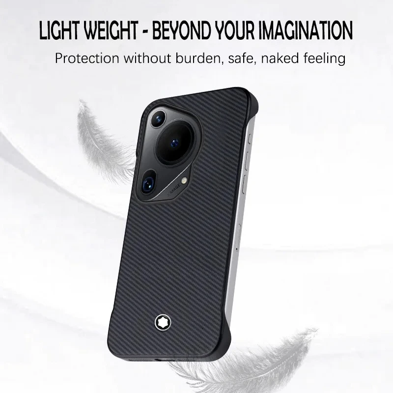 Высококачественный чехол для телефона Busine Sle Frameless с текстурой углеродного волокна для Huawei Pura 80 70 P60 P50 P40 Pro Hard Protect Cover Mblan