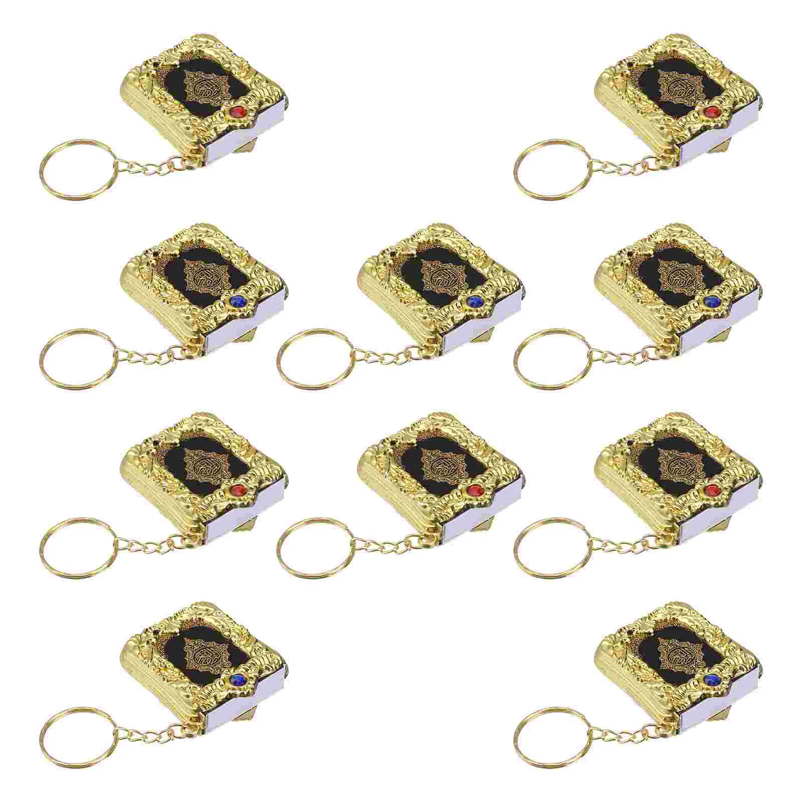 

10 Pcs Religious Pendant Keyring Religion Keychains Koran Pendants Vintage Quran