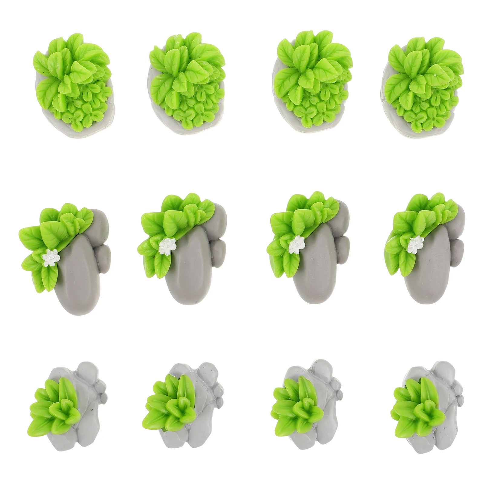 

12Pcs Simulated Stone Grass Ornaments Realistic Miniature Landscape Decor Artificial Rock Bonsai Accessories Indoor Garden