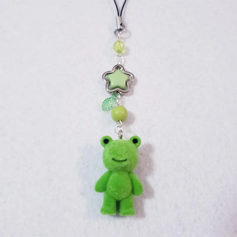 Flocked Frog Phone Charm Y2k handmade
